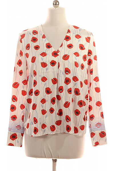 MARCCAIN Dámská polyesterová halenka s dlouhým rukávem bílá červená květinová vzorovaná volná Velikost XL | MARCCAIN | obrázek 2