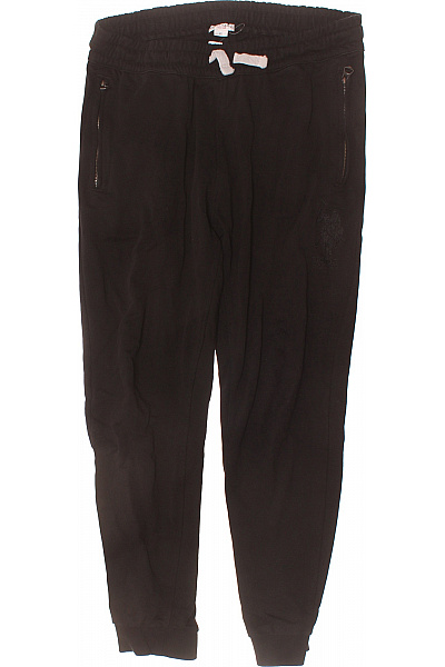 U.S.POLO ASSN. Dámské Bavlněné černé Tepláky Sportovní Volnočasové S Kapsami Na Zip Velikost XL