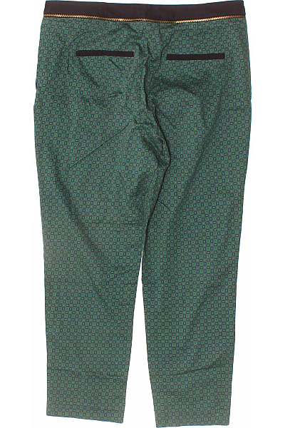 ZARA Dámské kalhoty zelené vzorované volnočasové elegantní rovné Vel. 38 | ZARA | obrázek 3