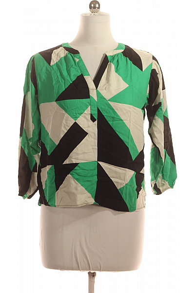 Dámská Halenka S Dlouhým Rukávem A Potiskem Zelená Velikost L