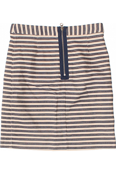 Rue de Femme Dámská bavlněná mini sukně svisle pruhovaná rovná béžová Velikost XS | Rue de Femme | obrázek 3