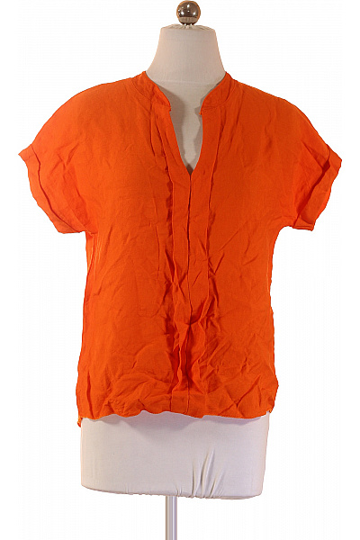 Sublevel Oranžová Halenka S Krátkým Rukávem A Výstřihem Do V Vel. S