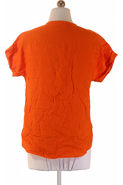 Sublevel Oranžová halenka s krátkým rukávem a výstřihem do V Vel. S | Sublevel | obrázek 2