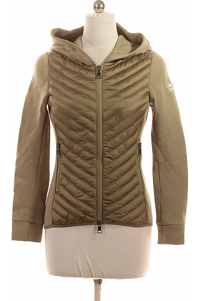 No.1 Como Dámská Prošívaná Bunda S Kapucí Khaki Viskózová Lehká Sportovní Moderní Vel. M