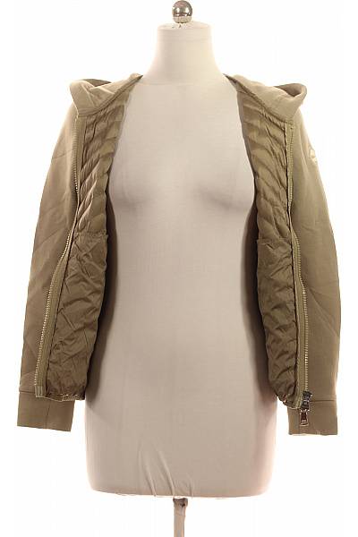 No.1 Como Dámská prošívaná bunda s kapucí khaki viskózová lehká sportovní moderní Vel. M | No.1 Como | obrázek 3