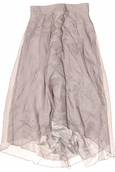 Coast Dámská šedá Průsvitná Volná Vrstvená Sukně Elegantní Velikost 42