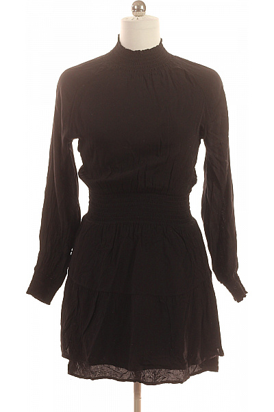 Černé mini šaty se stojáčkem a dlouhým rukávem Velikost M | Unimoda | obrázek 2