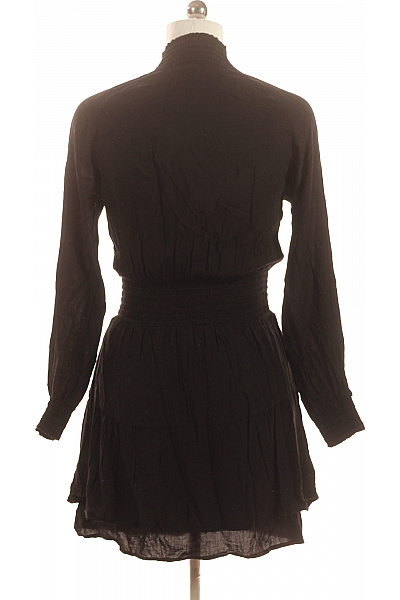 Černé mini šaty se stojáčkem a dlouhým rukávem Velikost M | Unimoda | obrázek 3