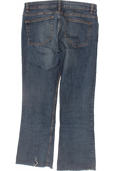 ZARA Dámské modré džíny strečové seprané zvonové s roztřepenými nohavicemi Vel. 40 | ZARA | obrázek 2