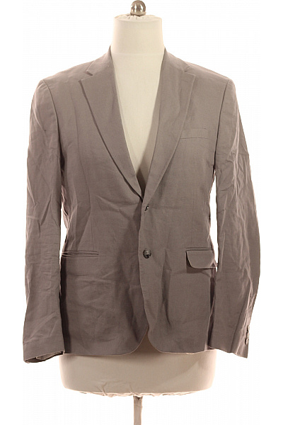 LAWRENCE GREY Pánské Sako Bavlněné šedé Elegantní Volnočasové Jednořadé Velikost EU 54