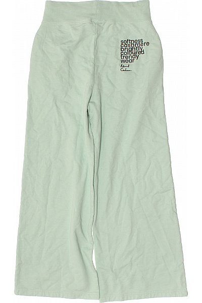 ABSOLUT CASHMERE Dámské bavlněné volnočasové tepláky světle zelené široké s mašlí Velikost S | ABSOLUT CASHMERE | obrázek 3
