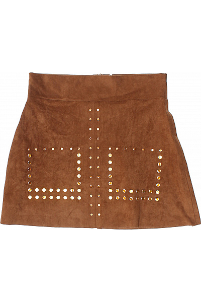 ZARA Hnědá semišová mini sukně s nýty áčková Velikost M | ZARA | obrázek 2