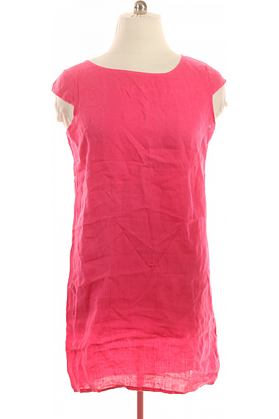 LAWRENCE GREY Růžové lněné šaty volnočasové letní jednoduché Vel. M | LAWRENCE GREY | obrázek 2