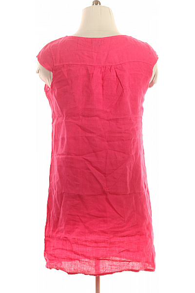 LAWRENCE GREY Růžové lněné šaty volnočasové letní jednoduché Vel. M | LAWRENCE GREY | obrázek 3