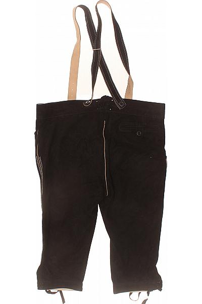 Pánské kožené kraťasy laclové černé s kšandami výšivka Vel. 54 | Unimoda | obrázek 2