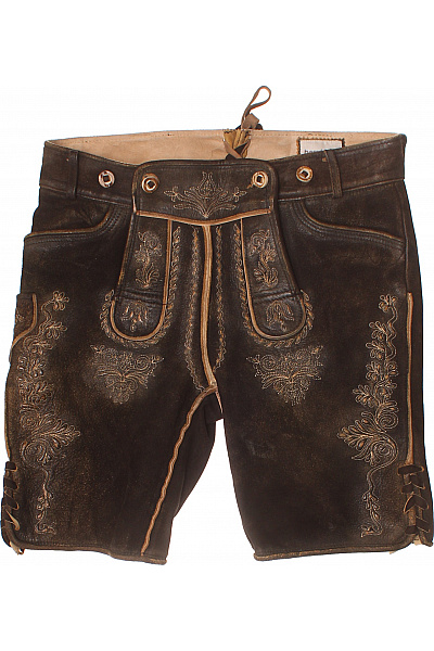 Pánské Kožené Kraťasy Vintage S Kapsami Vel. 50