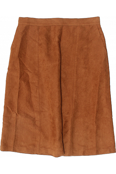 WE  Dámská hnědá polyesterová semišová midi áčková sukně s kapsami Vel. XL | WE  | obrázek 2