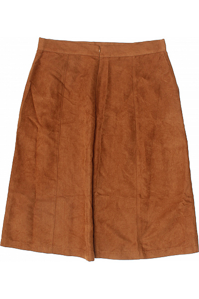 WE  Dámská hnědá polyesterová semišová midi áčková sukně s kapsami Vel. XL | WE  | obrázek 3