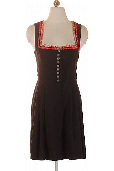 Černé Dirndl šaty bez rukávů krátké Velikost S | Unimoda | obrázek 2