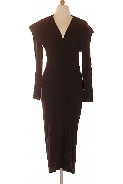 IRO dámské šaty s dlouhým rukávem zavinovací elegantní midi černé Velikost M | IRO | obrázek 2