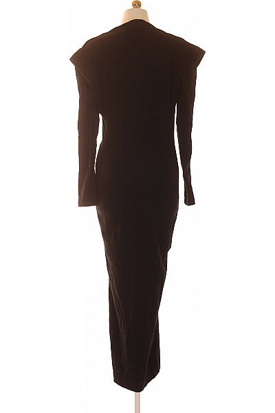 IRO dámské šaty s dlouhým rukávem zavinovací elegantní midi černé Velikost M | IRO | obrázek 3