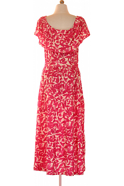 BONPRIX dámské šaty s krátkým rukávem květované s páskem volné letní Velikost L | BONPRIX | obrázek 3