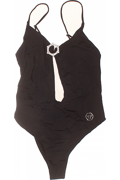 PHILLIP PLEIN Dámské jednodílné plavky s kamínky sexy lesklé černé Velikost M | PHILLIP PLEIN | obrázek 2