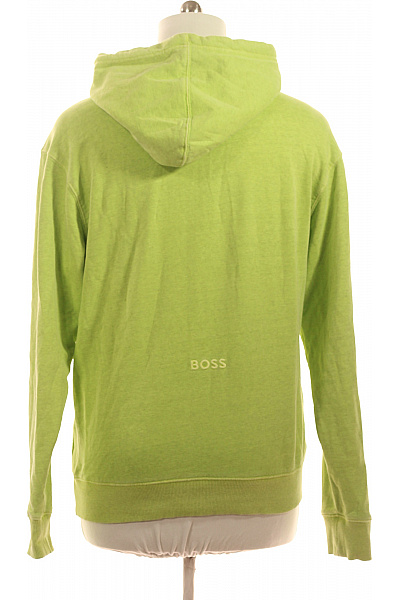 Hugo Boss Pánská bavlněná mikina s kapucí přes hlavu jednobarevná zelená s klokaní kapsou Vel. L | Hugo Boss | obrázek 3