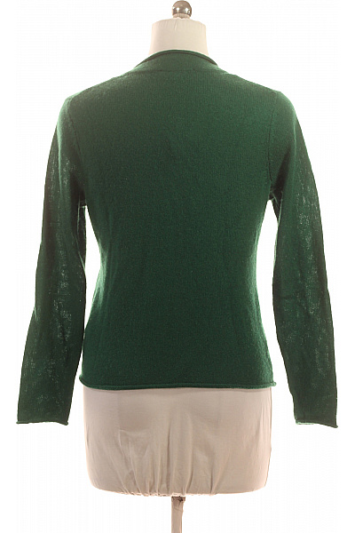 TOMMY HILFIGER Dámský vlněný zelený kardigan propínací s výstřihem do V basic Vel. EU S | TOMMY HILFIGER | obrázek 3