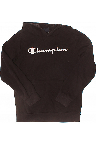 champion Dětská bavlněná černá mikina s kapucí klokaní kapsa Velikost EU 150/155 | champion | obrázek 2