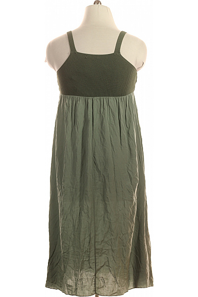 ZAUBERSTERN zelené šaty na ramínka midi volnočasové žebrované Velikost L | ZAUBERSTERN | obrázek 3