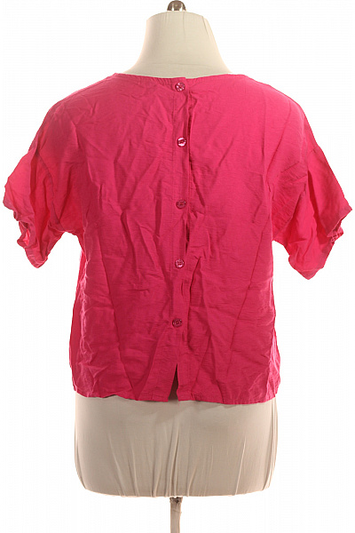 LAWRENCE GREY Dámská viskózová halenka růžová krátký rukáv volná crop letní Vel. 44 | LAWRENCE GREY | obrázek 2