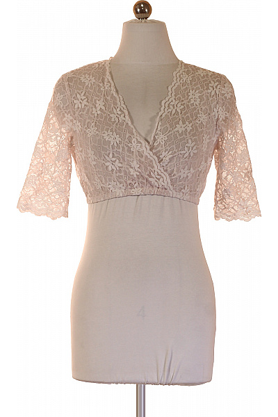 Trachtenmanufaktur Dámské Tričko S Krátkým Rukávem Zavinovací Květinový Vzor Růžové Velikost 38