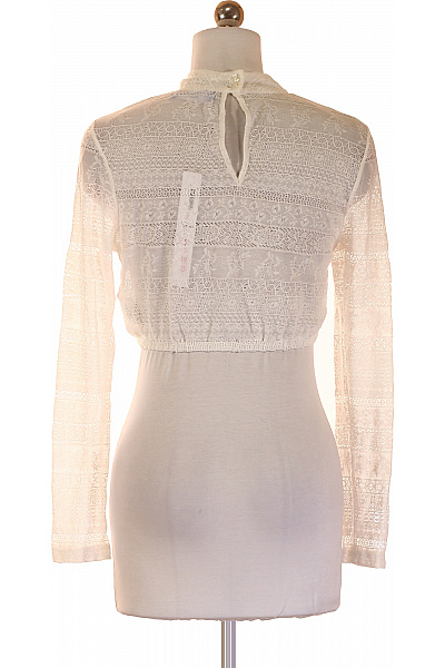 Trachtenmanufaktur Dámské tričko s dlouhým rukávem bílé průhledné krajkové crop top vintage Velikost 34 | Trachtenmanufaktur | obrázek 2