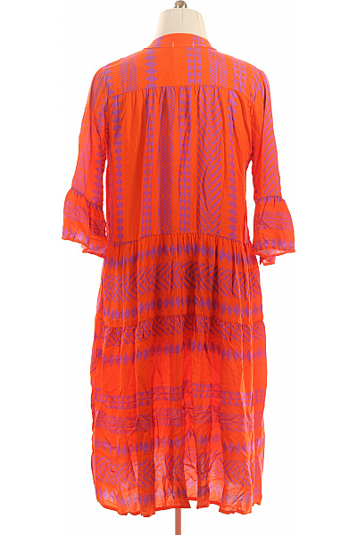 miss goodlife Oranžové šaty tunikové s krátkým rukávem a vzorem Velikost L | miss goodlife | obrázek 3