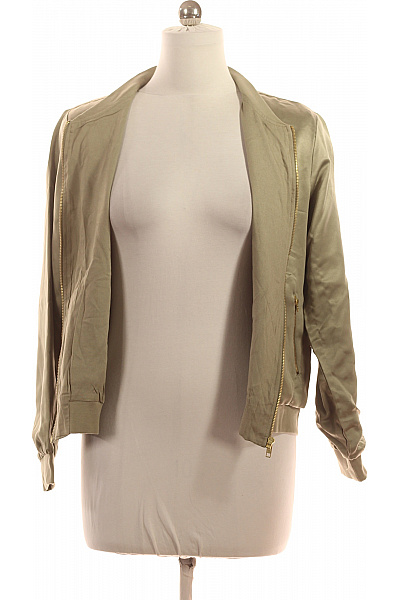 LAWRENCE GREY Dámská Bomber bunda polyesterová khaki lesklá krátká bomber styl na jaro Vel. 38 | LAWRENCE GREY | obrázek 3