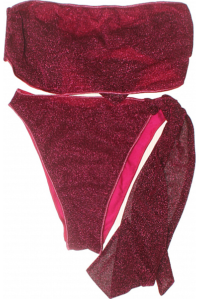 oseree Dámské plavky dvoudílné třpytivé na zavazování červené Velikost M | oseree | obrázek 2