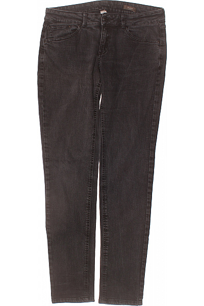 MANGO Dámské černé Strečové Skinny Džíny Seprané Vel. 40