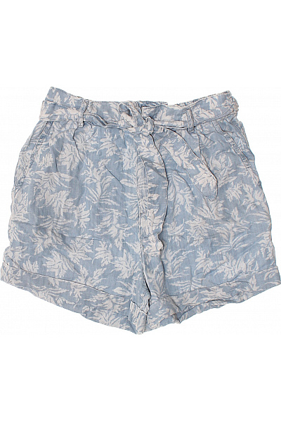 ZARA Dámské lyocellové kraťasy modré s potiskem květinové volnočasové s páskem Velikost 34 | ZARA | obrázek 2