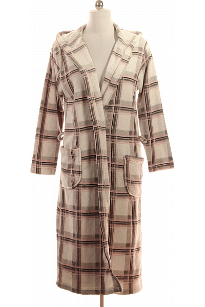 Hajo Dámský Polyesterový župan Károvaný S Kapucí Dlouhý Na Zimu Vel. EU 40/42