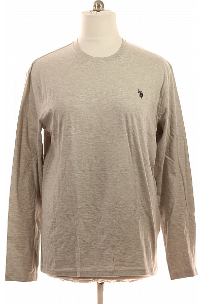 U.S.POLO ASSN. Pánské tričko s dlouhým rukávem šedé jednobarevné basic Vel. XXL | U.S.POLO ASSN. | obrázek 2