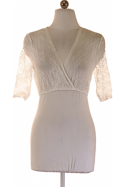 Trachtenmanufaktur Dámské tričko bílé zavinovací s krátkým rukávem krajkové Velikost 36 | Trachtenmanufaktur | obrázek 2