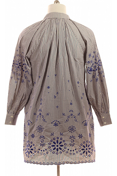 Scotch & Soda dámské košilové šaty s dlouhým rukávem modré pruhované vyšívané Vel. 38 | Scotch & Soda | obrázek 2