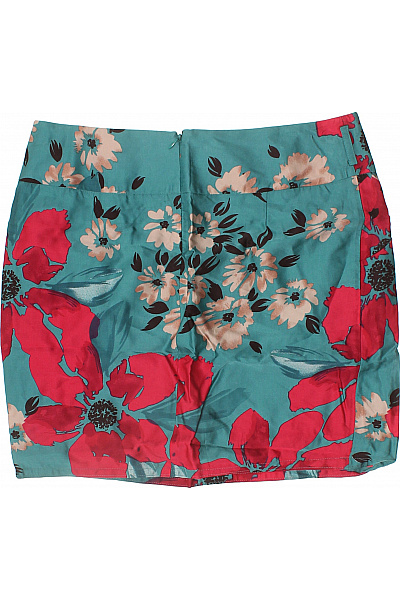 Monsoon Dámská viskózová mini sukně tyrkysová červená květinová s kapsami Vel. 42 | Monsoon | obrázek 3