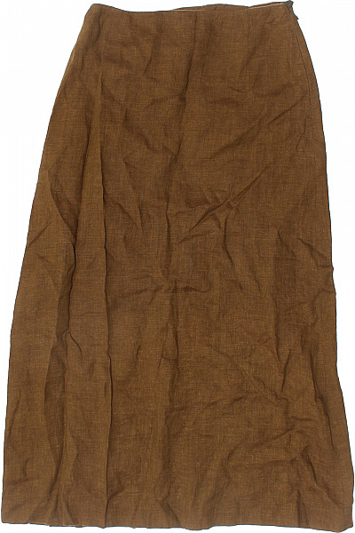 Dámská viskózová pouzdrová sukně hnědá rovná midi elegantní Velikost 36 | Unimoda | obrázek 2