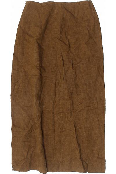Dámská viskózová pouzdrová sukně hnědá rovná midi elegantní Velikost 36 | Unimoda | obrázek 3