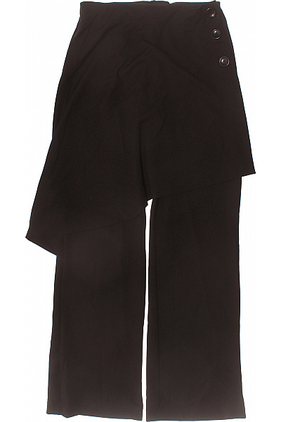ZARA Dámské černé polyesterové elegantní široké kalhoty zavinovací s knoflíky Vel. m | ZARA | obrázek 2