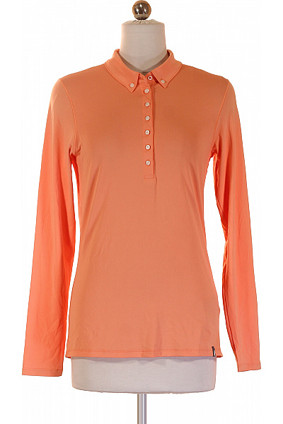 KJUS Dámské Polyesterové Oranžové Jednobarevné Sportovní Polo S Dlouhým Rukávem Velikost 36
