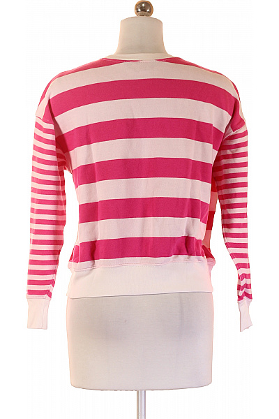 Ralph Lauren dámská pruhovaná mikina s dlouhým rukávem růžová bavlněná crewneck Vel. XL | Ralph Lauren | obrázek 3
