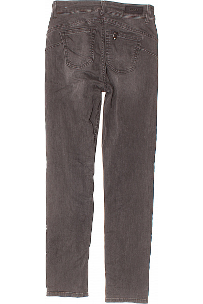 LIU JO Dámské bavlněné džíny šedé seprané rovné s kamínky Velikost 28 | LIU JO | obrázek 2